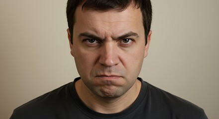 Fototapeta premium Portrait of a Man Showing Anger