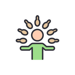 Creative Visualization And Imagination Concept With Ideas Emanating From Head