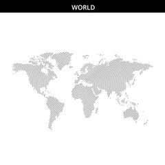 Obraz premium World map illustration with line art design and intricate details