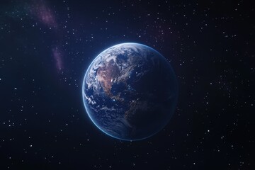 Obraz premium Beautiful sunrise over planet Earth viewed from space captures a serene moment in the universe, Beautiful sunrise skyline Planet earth in space Some elements are from