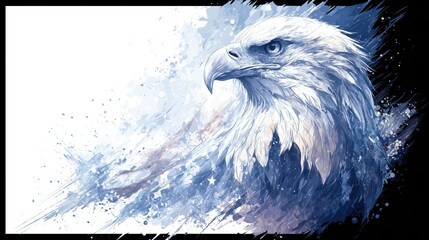 t-shirt design. Use an American flag and bald eagle. Make it striking and bold