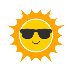 Cool Sun with Sunglasses.Vector.