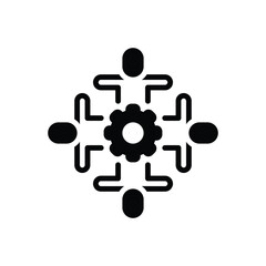 Black solid icon for teamwork
