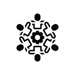 Black solid icon for teamwork