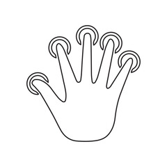 Obraz premium biometric finger line icon