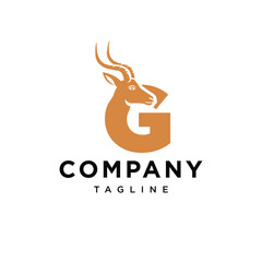 Letter G Antelope Logo Icon Vector