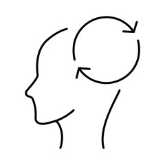 Thinking Brain Icon. Ideas, Intelligence, Ai, Knowledge, Learning, Neuron, Creativity, Inspiration, Brainstorm, Mindset Icons Editable Stroke Vector Illustration