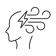 Thinking Brain Icon. Ideas, Intelligence, Ai, Knowledge, Learning, Neuron, Creativity, Inspiration, Brainstorm, Mindset Icons Editable Stroke Vector Illustration