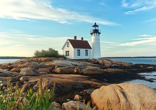 Annisquam lighthouse in Massachusetts ,