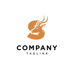 Letter S Antelope Logo Icon Vector