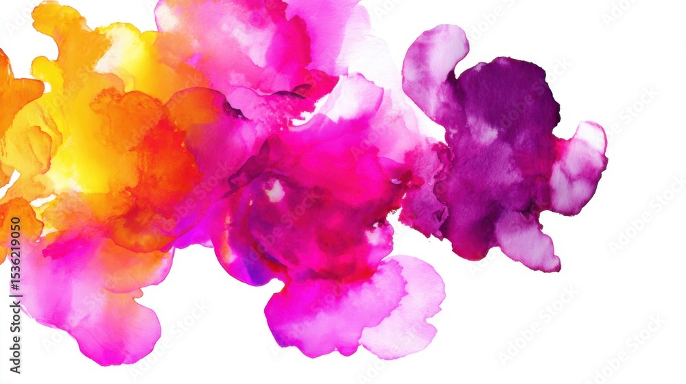 Aufkleber vibrant abstract composition with fluid splashes of color transitioning from bright yellow to warm o