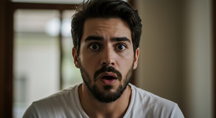 Astonished Man, Close-up Portrait: A Shocked Expression