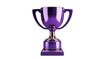 Elegant Purple Trophy Award on transparent  Background Achievement Success