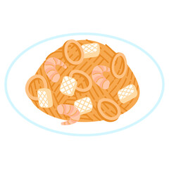 ペスカトーレスパゲッティのイラスト