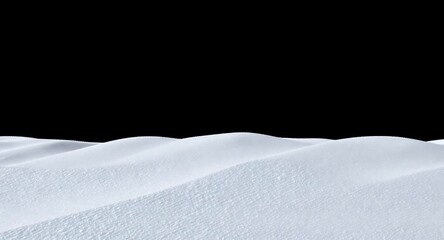 Snowy Hills Against a Black Background