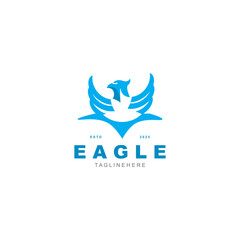 Obraz premium Eagle Logo minimalist style design template. Falcon Logotype Emblem identity