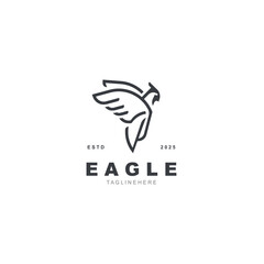 Eagle Logo minimalist style design template. Falcon Logotype Emblem identity