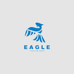 Eagle Logo minimalist style design template. Falcon Logotype Emblem identity