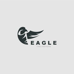 Eagle Logo minimalist style design template. Falcon Logotype Emblem identity