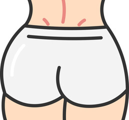 Vector illustration of toned female buttocks