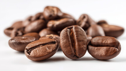 Naklejka premium High-quality coffee beans on a clean surface