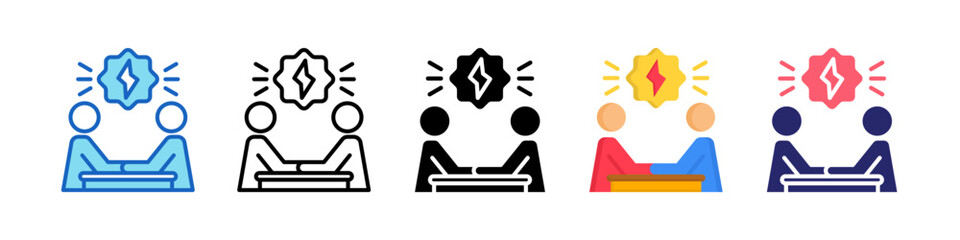 Conflict Resolution Multiple Style Icon Set Collection.
