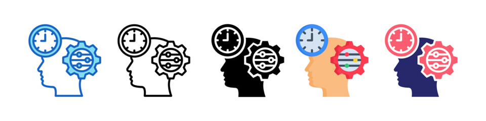 Self Control Multiple Style Icon Set Collection.