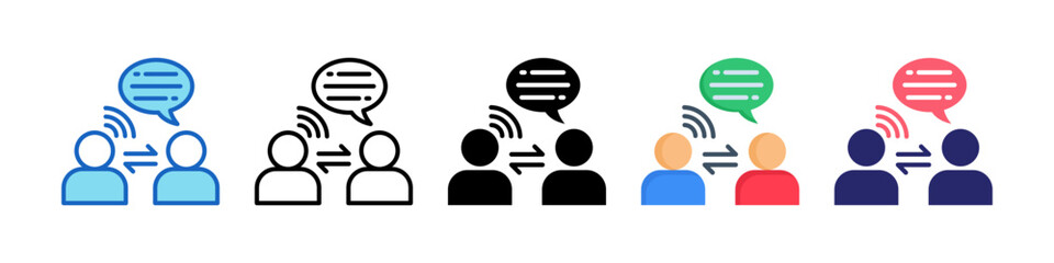 Listening Skills Multiple Style Icon Set Collection.