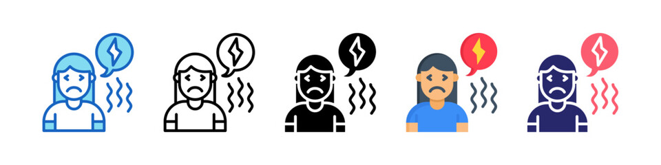 Overwhelmed Multiple Style Icon Set Collection.