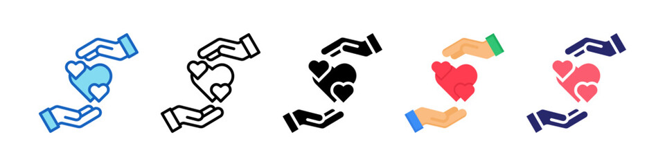 Give Love Multiple Style Icon Set Collection.