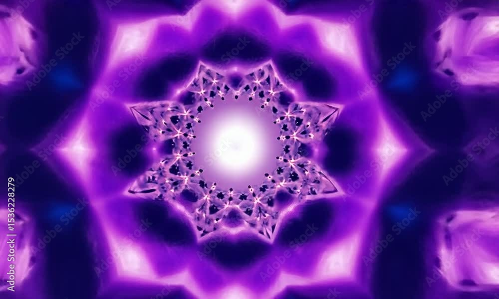 Wall mural intricate purple and blue fractal pattern radiating from the center, creating a mesmerizing visual e