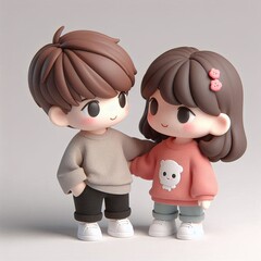 Sweet and cute couple miniature