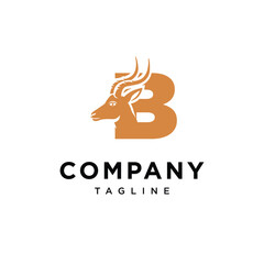 Letter B Antelope Logo Icon Vector