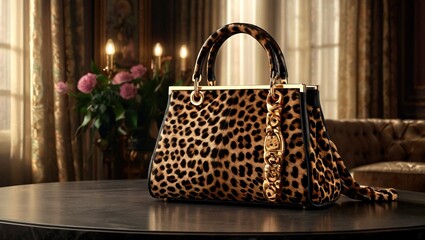 Luxurious Leopard Print Handbag - Design Concept