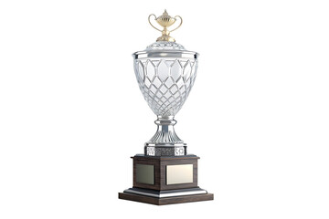crystal trophy award  mockup   isolated on white background PNG,AI GENERATED
