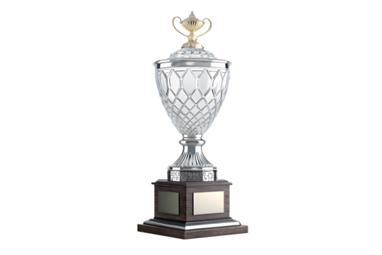 crystal trophy award  mockup   isolated on white background PNG,AI GENERATED