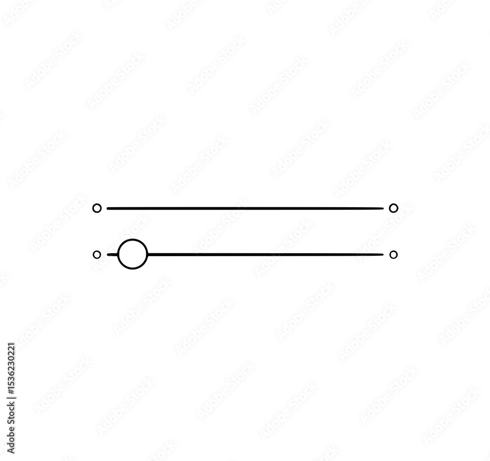 Poster simple slider control: a minimalist line art illustration depicts a slider control element, showcasi