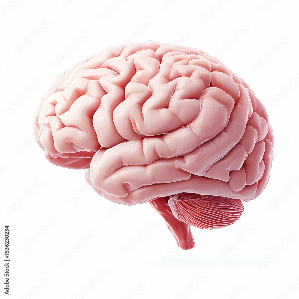 Poster a detailed illustration of a human brain showcasing its structure and complexity, emphasizing neural