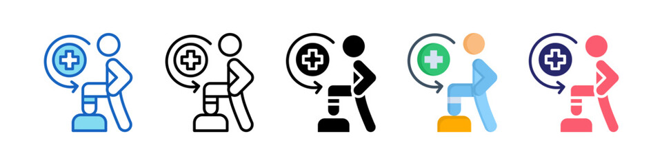 Rehabilitation Multiple Style Icon Set Collection.