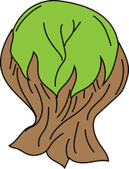 haunted tree illustration vector icon for witchcraft, halloween decorations, spellbook or occult magic illustrations