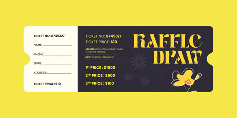 raffle ticket template, raffle draw ticket template, print ready, raffle ticket, raffle paper voucher, charity, fundraising event ticket template
