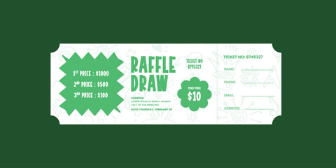 raffle ticket template, raffle draw ticket template, print ready, raffle ticket, raffle paper voucher, charity, fundraising event ticket template