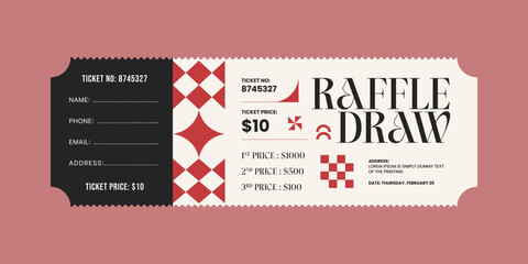 raffle ticket template, raffle draw ticket template, print ready, raffle ticket, raffle paper voucher, charity, fundraising event ticket template