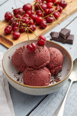 Cherry ice cream scoops