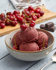 Cherry ice cream scoops