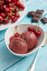 Cherry ice cream scoops