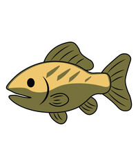 Striped Snakehead Fish Cartoon
