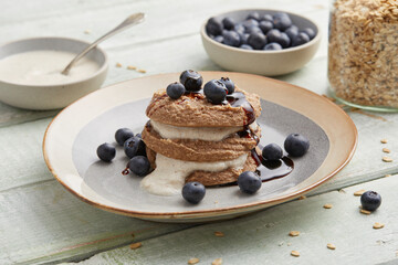 Pancakes with blueberries 