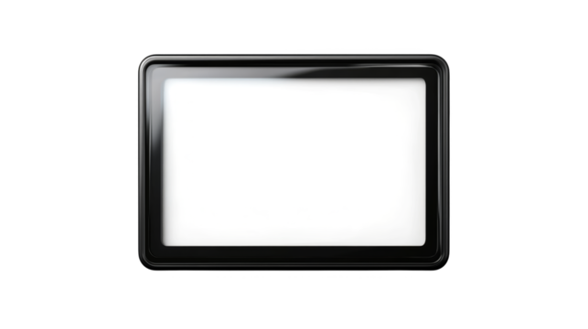 Blank screen display mockup on white background for technology presentation