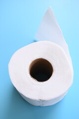 white paper tissue on blue background